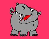 Dibujo Hipopótamo pintado por caryto