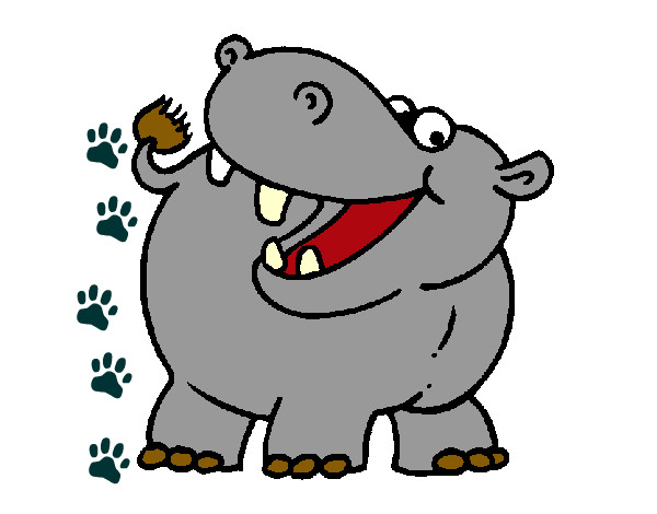 Dibujo Hipopótamo pintado por vegapal