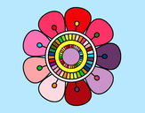 Dibujo Mandala en forma de flor pintado por coromoto