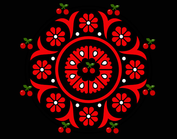 Dibujo Mandala flor pintado por agus16san5