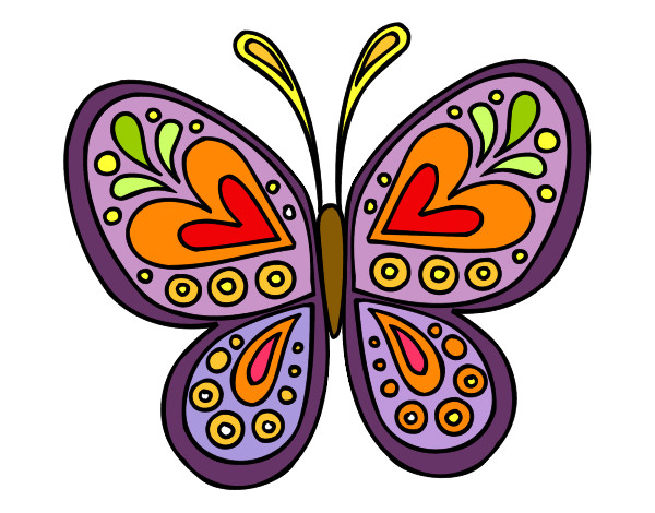 Dibujo Mandala mariposa pintado por apc10