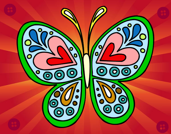 Dibujo Mandala mariposa pintado por NataIsa