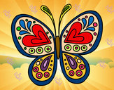 Dibujo Mandala mariposa pintado por anabl