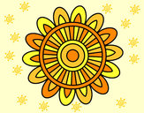 Dibujo Mandala solar pintado por coromoto