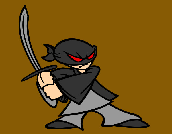 Dibujo Ninja en posición pintado por ilay