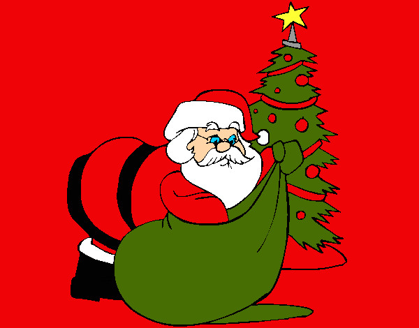 Papa Noel repartiendo regalos 1