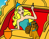 Dibujo Princesa cantante y su perrita pintado por sobriSanti