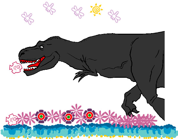 Dibujo Tiranosaurio rex pintado por wenceslao