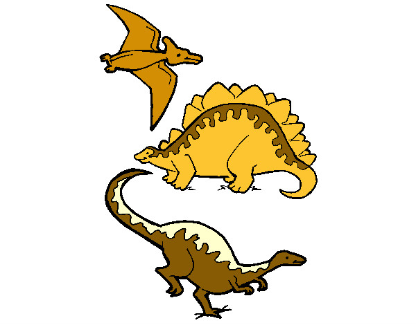 Dibujo Tres clases de dinosaurios pintado por MATICO1