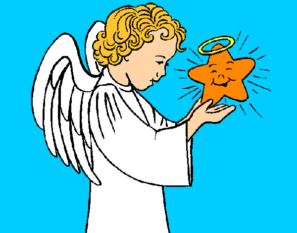 Dibujo Ángel y estrella pintado por xavip