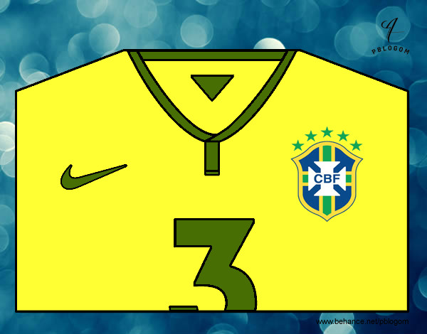 Dibujo Camiseta del mundial de fútbol 2014 de Brasil pintado por horus154