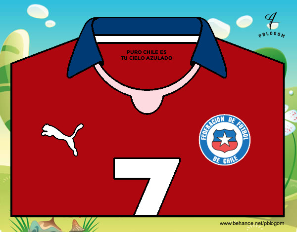 Dibujo Camiseta del mundial de fútbol 2014 de Chile pintado por horus154
