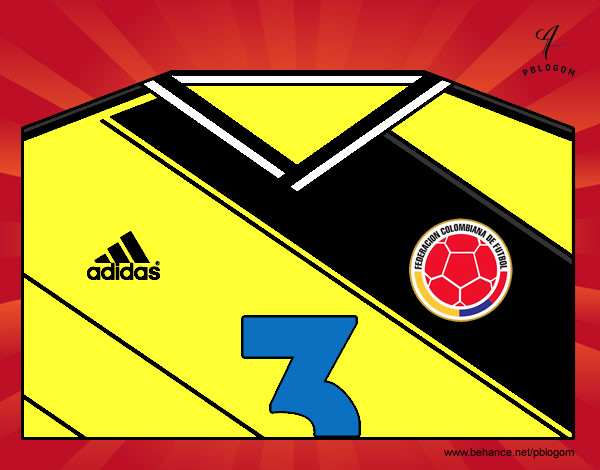 Dibujo Camiseta del mundial de fútbol 2014 de Colombia pintado por horus154