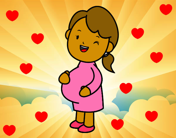 Dibujo Chica embarazada pintado por arcoiris20