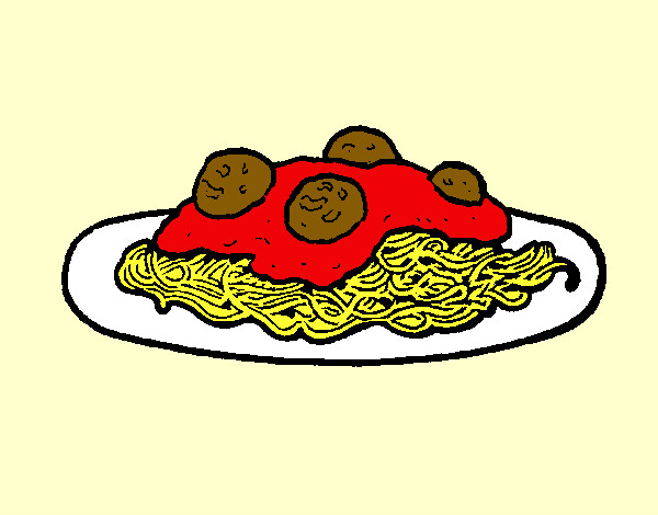 Dibujo Espaguetis con carne pintado por avenagos