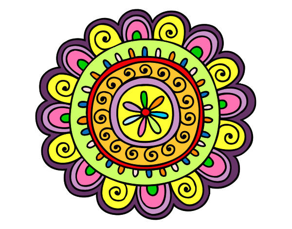 Dibujo Mandala alegre pintado por clarabella