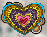 Dibujo Mandala corazón pintado por Marixa0330