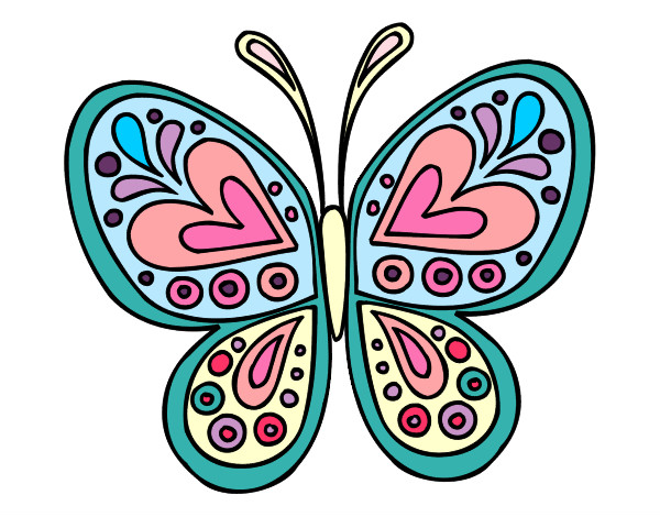 Dibujo Mandala mariposa pintado por axelsaga