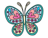 Dibujo Mandala mariposa pintado por axelsaga