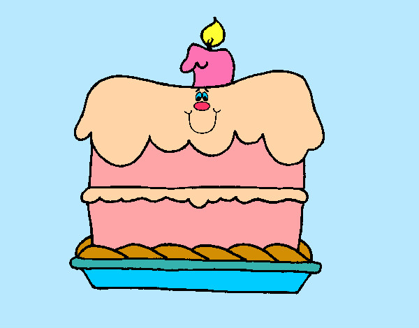 Dibujo Pastel de cumpleaños pintado por ynes