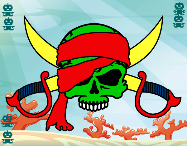 Dibujo Símbolo pirata pintado por xavip