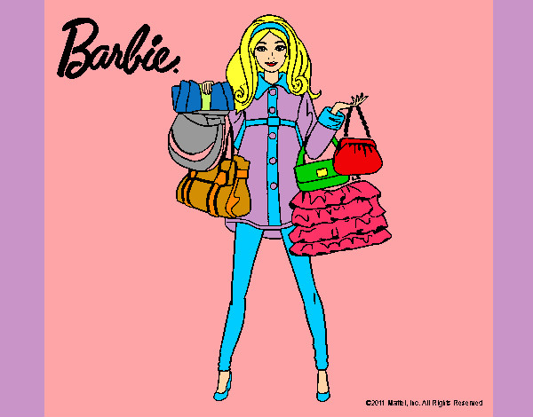 Dibujo Barbie de compras pintado por mar231002