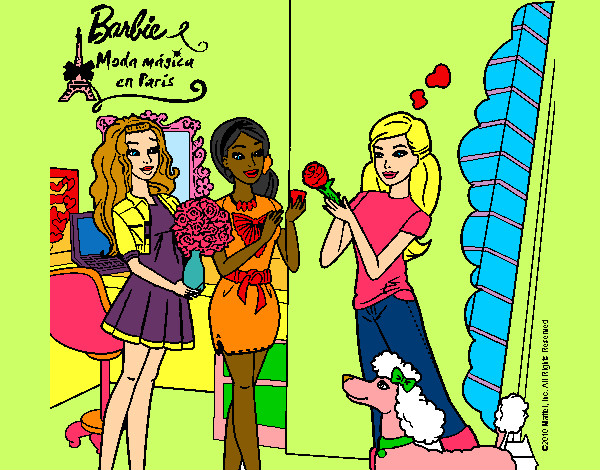 Dibujo Barbie de compras con sus amigas pintado por mar231002