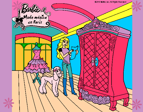 Dibujo Barbie delante del armario pintado por Prince10