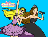 Dibujo Barbie y la princesa cantando pintado por natalya_mc