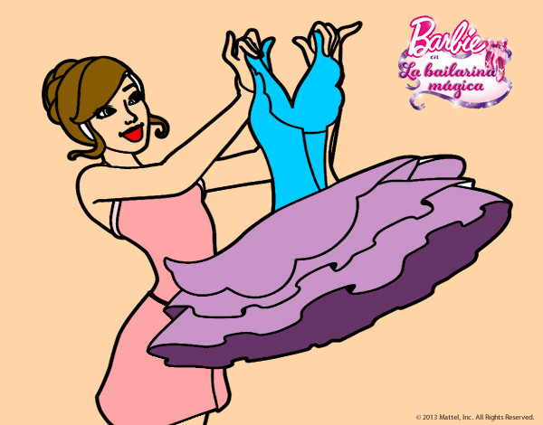 Dibujo Barbie y su vestido de ballet pintado por qUINATOA