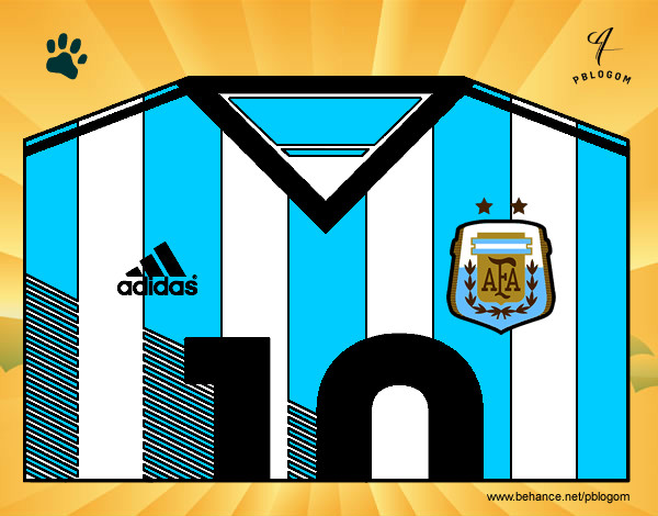 Dibujo Camiseta del mundial de fútbol 2014 de Argentina pintado por mamuchis