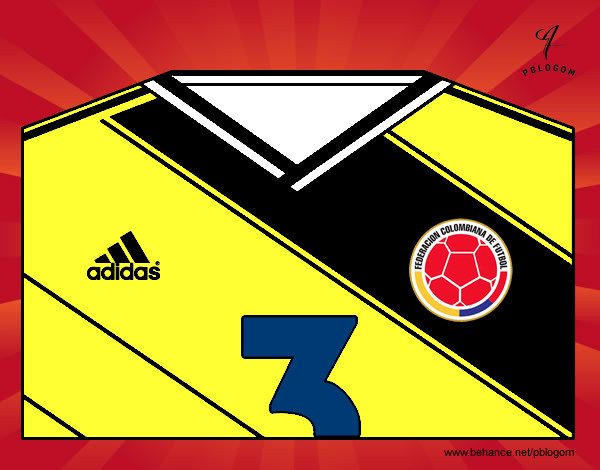 Dibujo Camiseta del mundial de fútbol 2014 de Colombia pintado por gjsh