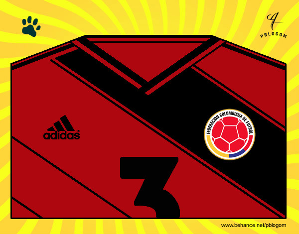Dibujo Camiseta del mundial de fútbol 2014 de Colombia pintado por mamuchis