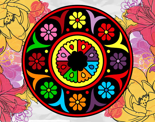 Dibujo Mandala flor pintado por hildamarga
