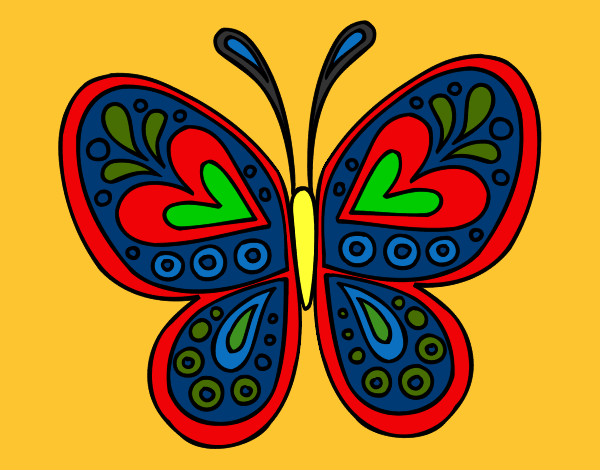 Dibujo Mandala mariposa pintado por carmencepe