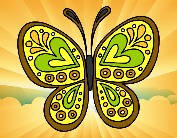 Dibujo Mandala mariposa pintado por hildamarga
