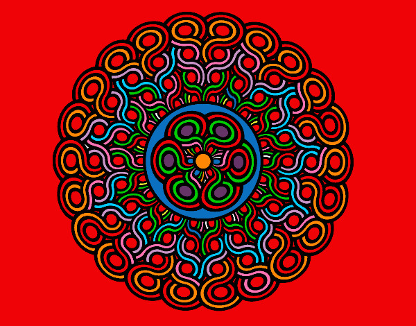 Dibujo Mandala trenzada pintado por maberomo