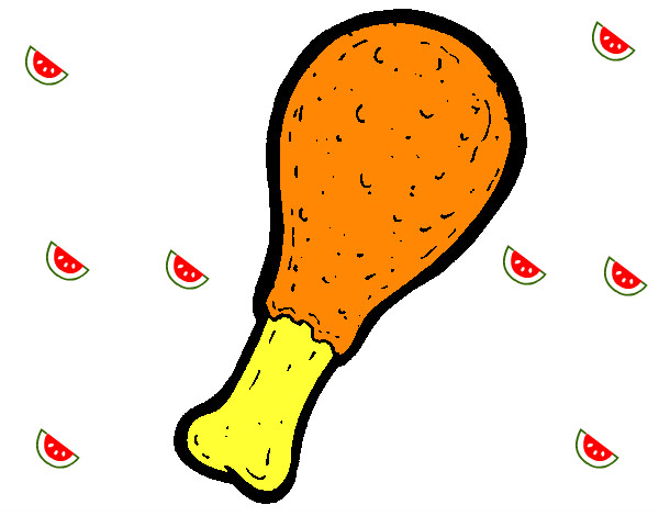 Dibujo Muslitos de pollo pintado por saju