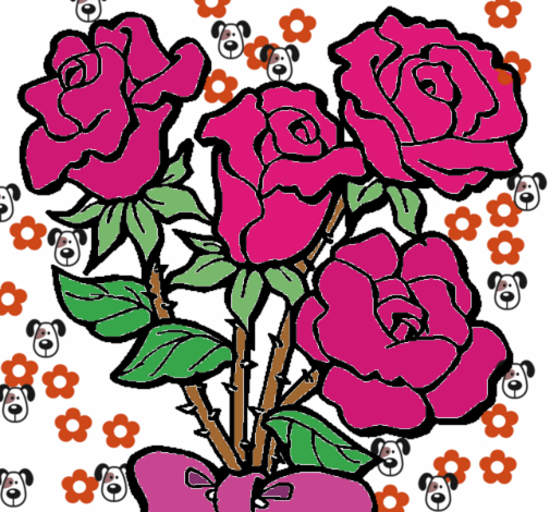 Dibujo Ramo de rosas pintado por Marceflore