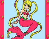 Dibujo Sirena con perlas pintado por mar231002