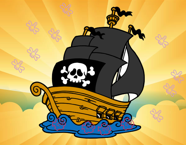 Dibujo Barco de piratas pintado por Alexanderj