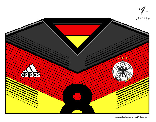 Dibujo Camiseta del mundial de fútbol 2014 de Alemania pintado por joaco123