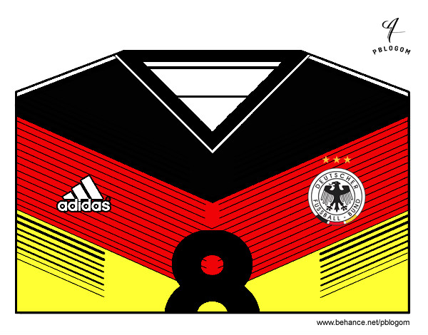 Dibujo Camiseta del mundial de fútbol 2014 de Alemania pintado por silbiarocc