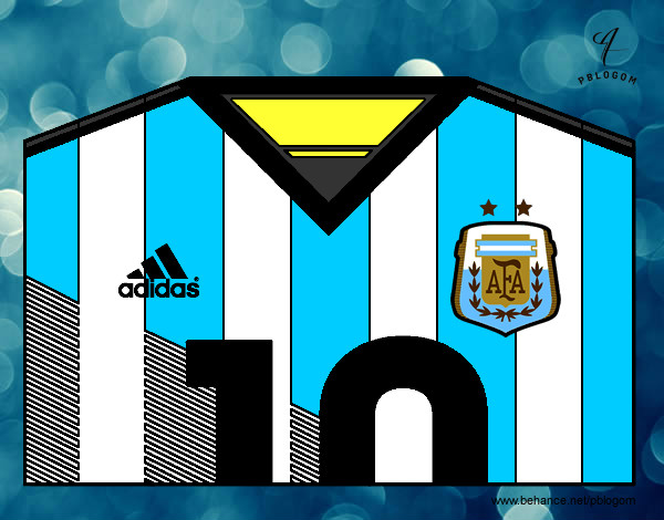 Dibujo Camiseta del mundial de fútbol 2014 de Argentina pintado por joaco123