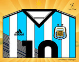 Dibujo Camiseta del mundial de fútbol 2014 de Argentina pintado por joaco123