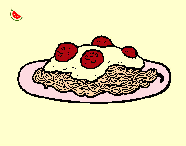 Dibujo Espaguetis con carne pintado por Daniela94