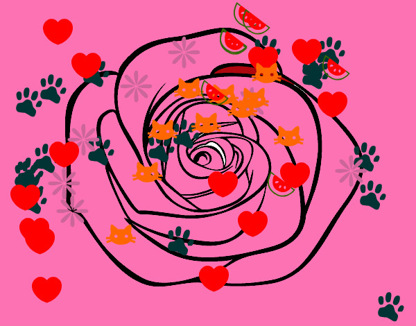 Dibujo Flor de rosa pintado por maedanoor