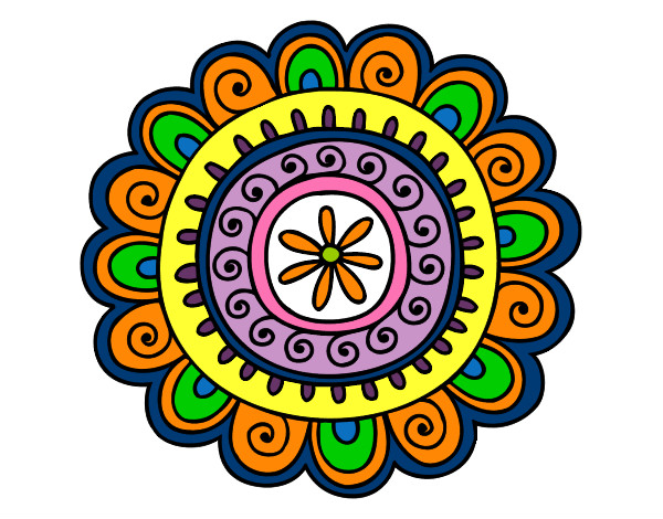 Dibujo Mandala alegre pintado por PECOSA