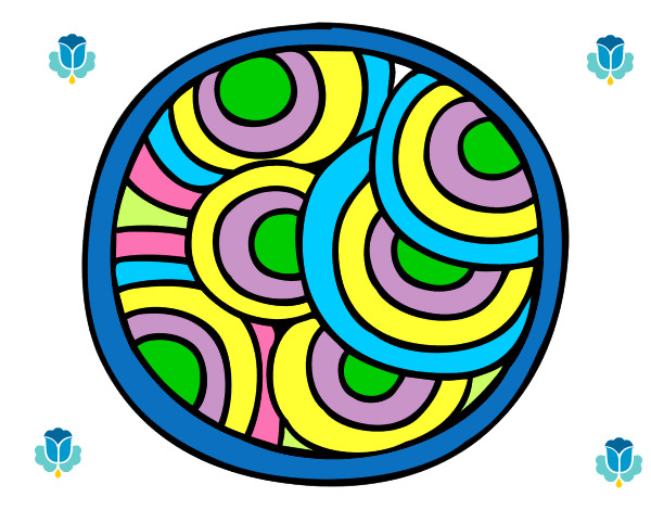 Dibujo Mandala circular pintado por gradi