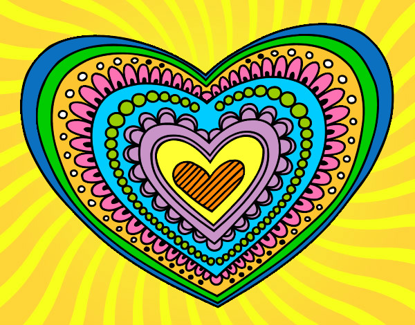 Dibujo Mandala corazón pintado por artcynthia